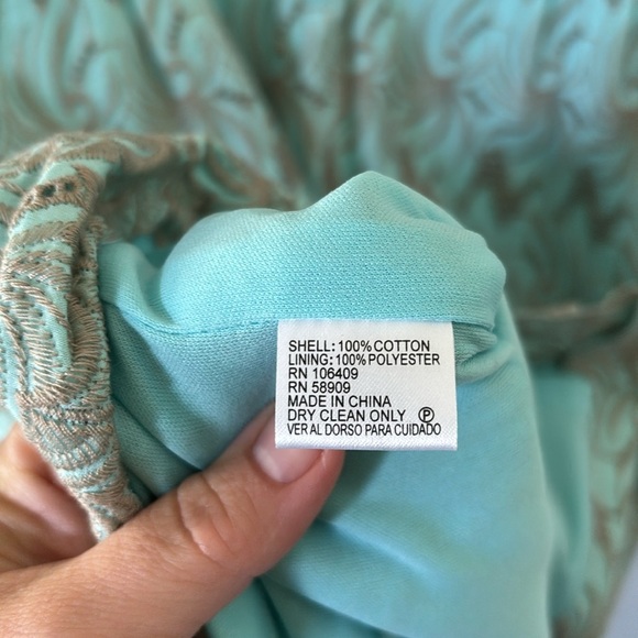 Alex Marie Turquoise Elegant Blue Lace Shift Dress - 16 - Picture 8 of 8